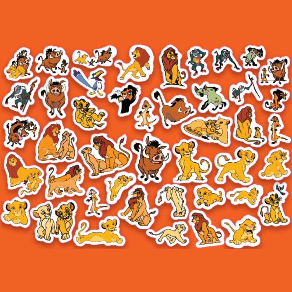 Lion King Sticker Pack 100 Pcs www.vividmoments.co.uk