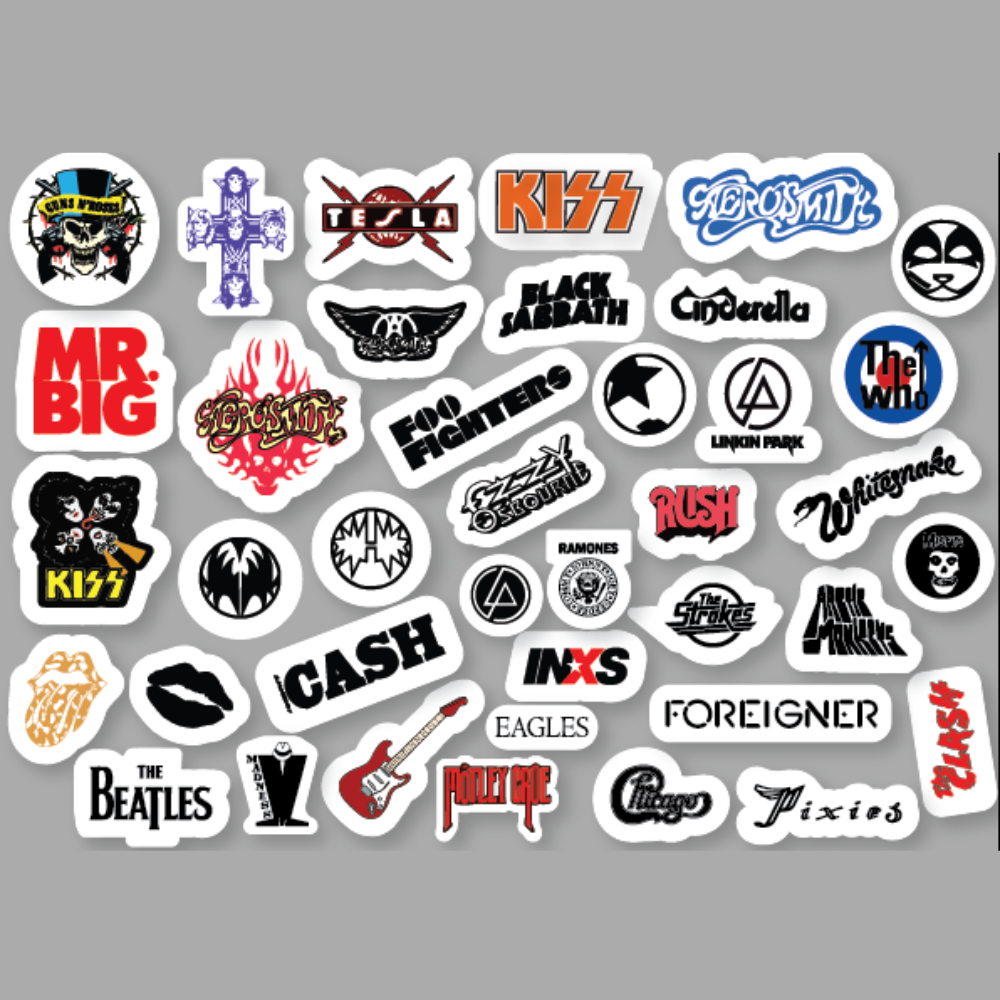 Rock Band Sticker Pack 100 Pcs – www.vividmoments.co.uk