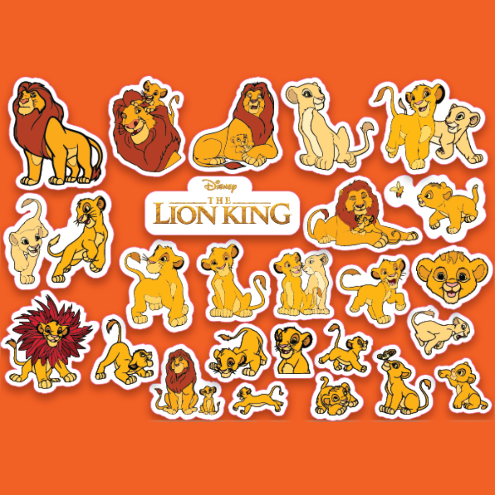 Lion King Sticker Pack 100 Pcs www.vividmoments.co.uk