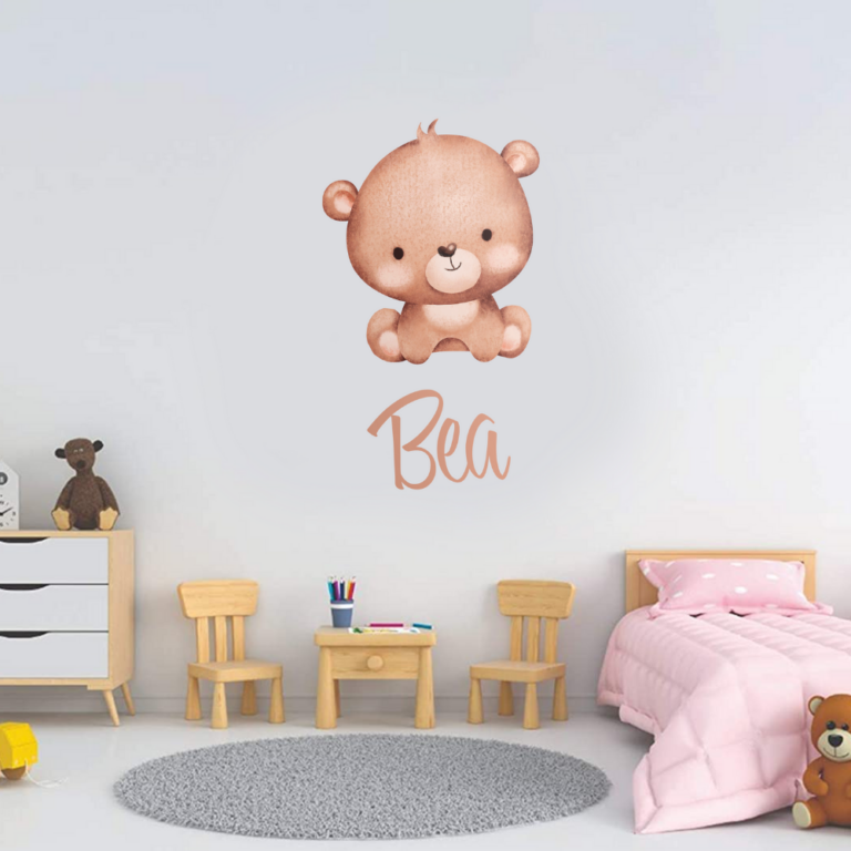 Personalised Vinyl Baby bear Wall Decal Sticker