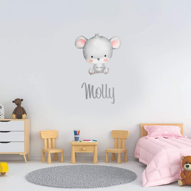 Personalised Vinyl Baby mouse Wall Decal Sticker