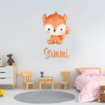 Personalised Vinyl Baby squirrel Wall Decal Sticker