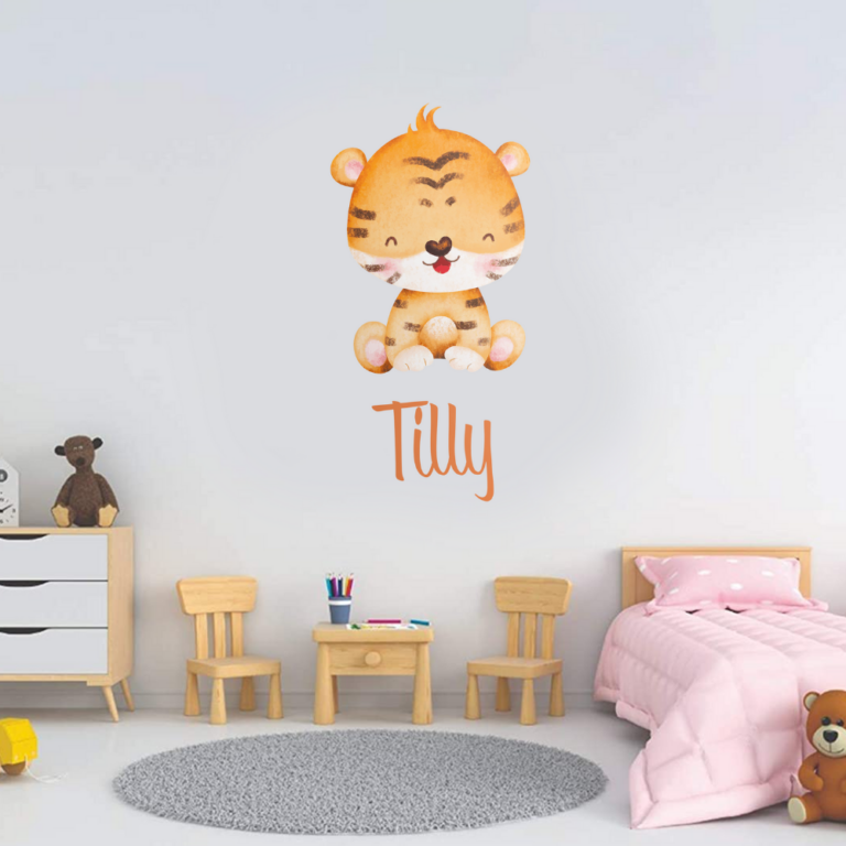 Personalised Vinyl Baby Tiger Wall Decal Sticker