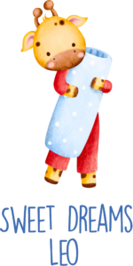 Personalised Vinyl Baby Giraffe Wall Decal Sticker