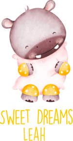 Personalised Vinyl Baby Hippo Wall Decal Sticker