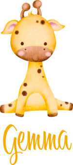 Personalised Vinyl Baby Giraffe Wall Decal Sticker