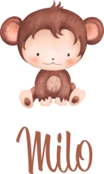 Personalised Vinyl Baby Monkey Wall Decal Sticker