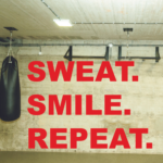 Sweat Smile Repeat Gym Wall Decal Sticker