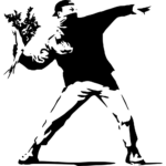 Home Wall Decals Banksy Flower Throw