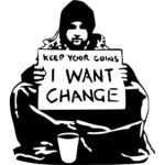 Home Wall Decals Banksy Homeless Man I Want Change