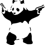 Home Wall Decals Banksy Panda with Guns