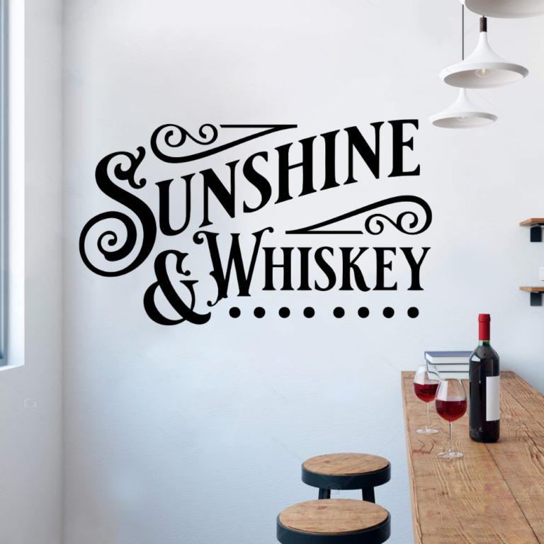 Sunshine and Whiskey Restaurant Cafe Bar Wall Decal