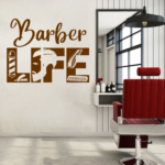 Barber Shop Clippers Shaves Haircuts Business Salon Wall Decal