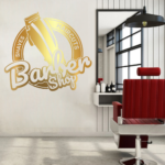Barber Shop Clippers Shaves Haircuts Business Salon Wall Decal
