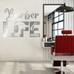 Barber Shop Clippers Shaves Haircuts Business Salon Wall Decal