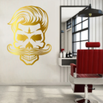 Barber Shop Skull Business Salon Wall Decal