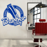 Barber Shop Clippers Shaves Haircuts Business Salon Wall Decal