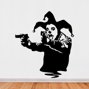 Home Wall Decals Banksy Clown with Guns