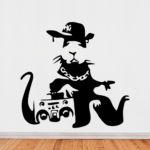 Home Wall Decals Banksy Rat Rapper Boombox