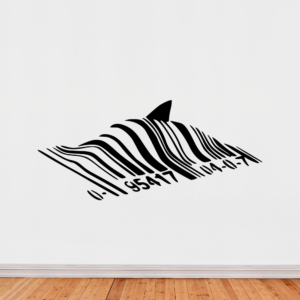 Home Wall Decals Banksy Shark Barcode