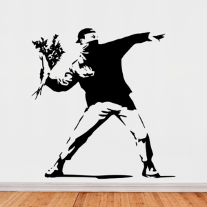 Home Wall Decals Banksy Flower Throw