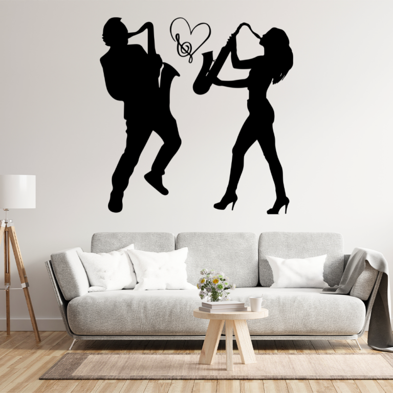 Saxophone Love Decal Wall Sticker