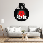 ACDC Silhouette Record Decal Wall Sticker