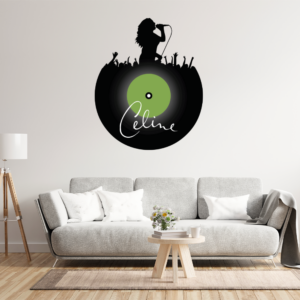 Celine Dion Silhouette Record Decal Wall Sticker