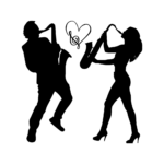 Saxophone Love Decal Wall Sticker