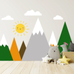 Nursery Wall Decal Mountain Scene