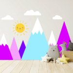 Nursery Wall Decal Mountain Scene