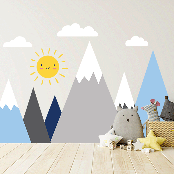 Nursery Wall Decal Mountain Scene