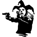 Home Wall Decals Banksy Clown with Guns