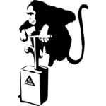 Banksy Monkey Bomb Wall Decal