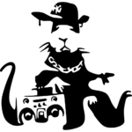 Home Wall Decals Banksy Rat Rapper Boombox
