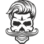 Barber Shop Skull Business Salon Wall Decal