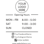 Business Hours Decal Wall Sticker (D2)