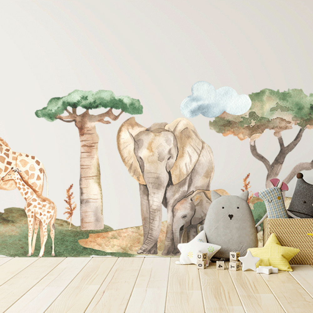 Big Cats Scene Decal Wall Sticker