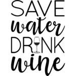 save water drink wine Restaurant Cafe Bar Wall Decal