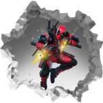 Deadpool Wall Break Decal Wall Sticker