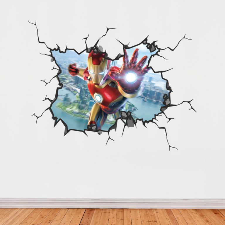 Iron Man Wall Break Decal Wall Sticker