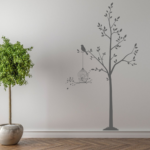 Tree Bird Cage Home Decor Wall Art Vinyl Decal