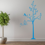 Tree Bird Cage Home Decor Wall Art Vinyl Decal
