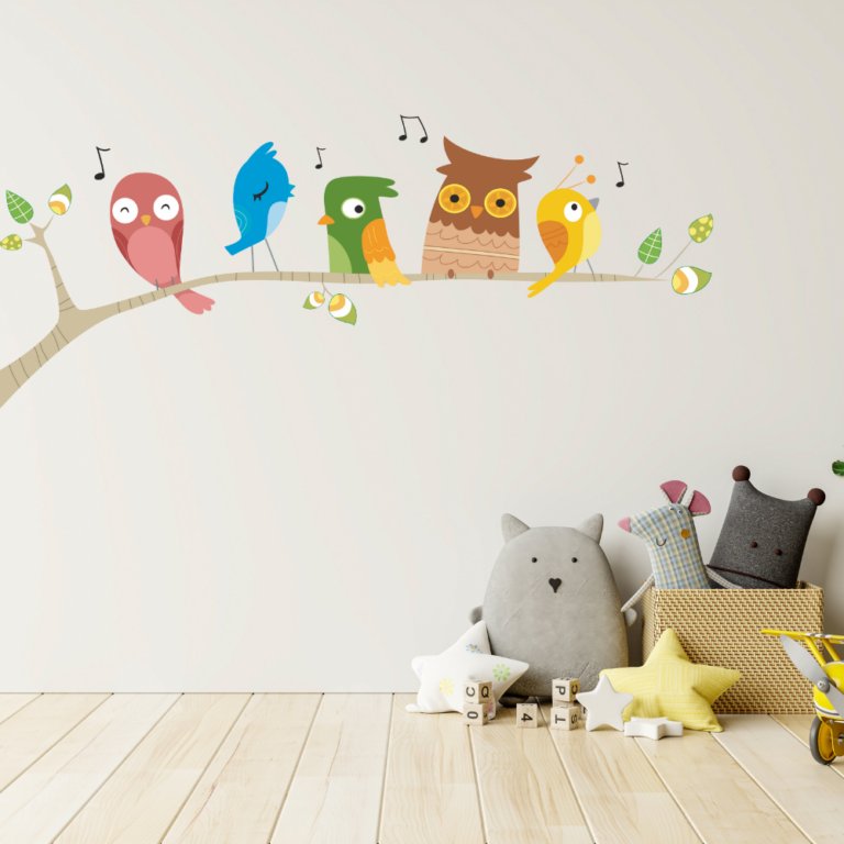 Birds on Branch Nursery Kids Wall Art Vinyl Decal
