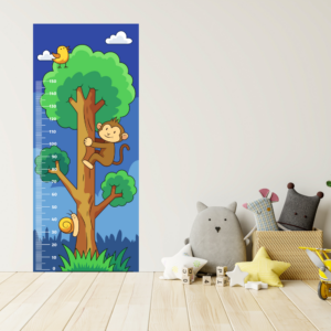 Monkey Climbing Tree Height Chart Nursery Kids Wall Art Vinyl Decal