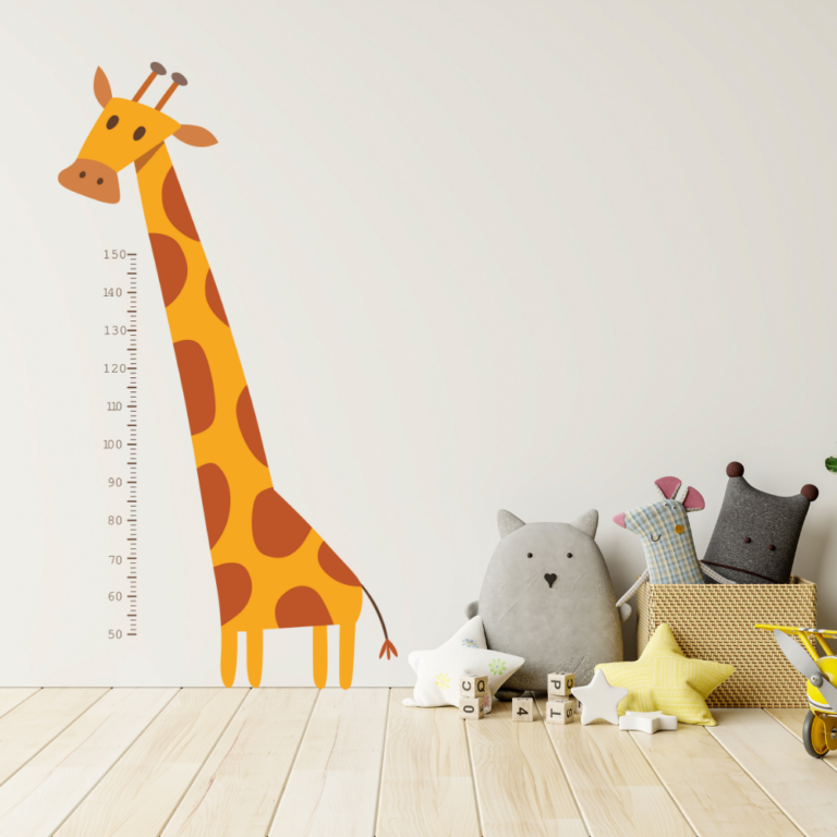 Giraffe Height Chart Nursery Kids Wall Art Vinyl Decal