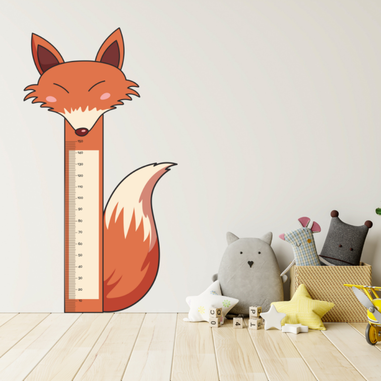 Fox Height Chart Nursery Kids Wall Art Vinyl Decal