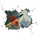 Fighter Jet Wall Break Decal Wall Sticker