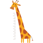 Giraffe Height Chart Nursery Kids Wall Art Vinyl Decal
