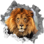 Lion Wall Break Decal Wall Sticker